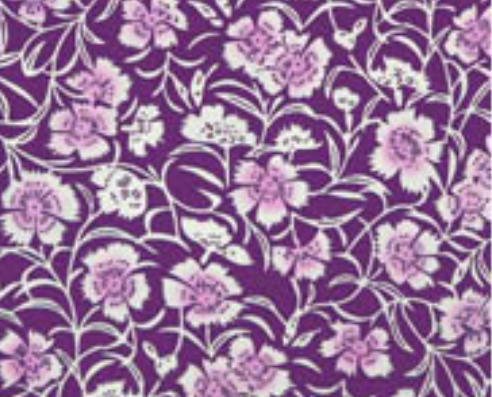 Japanese Tenugui-Parangi flowers(No.990)purple